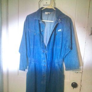 Vintage 80s Denim 3/4 Sleeve Dress Size M
